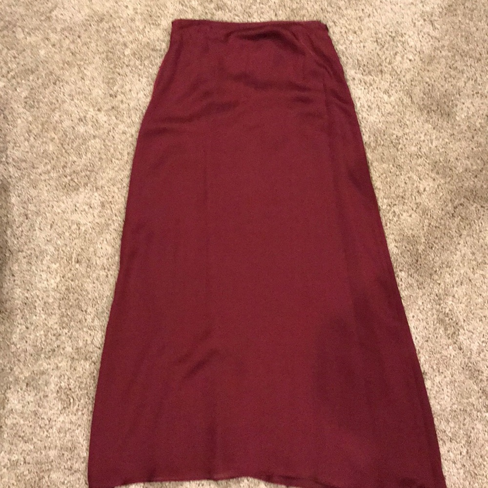 Floor length A-line silk skirt